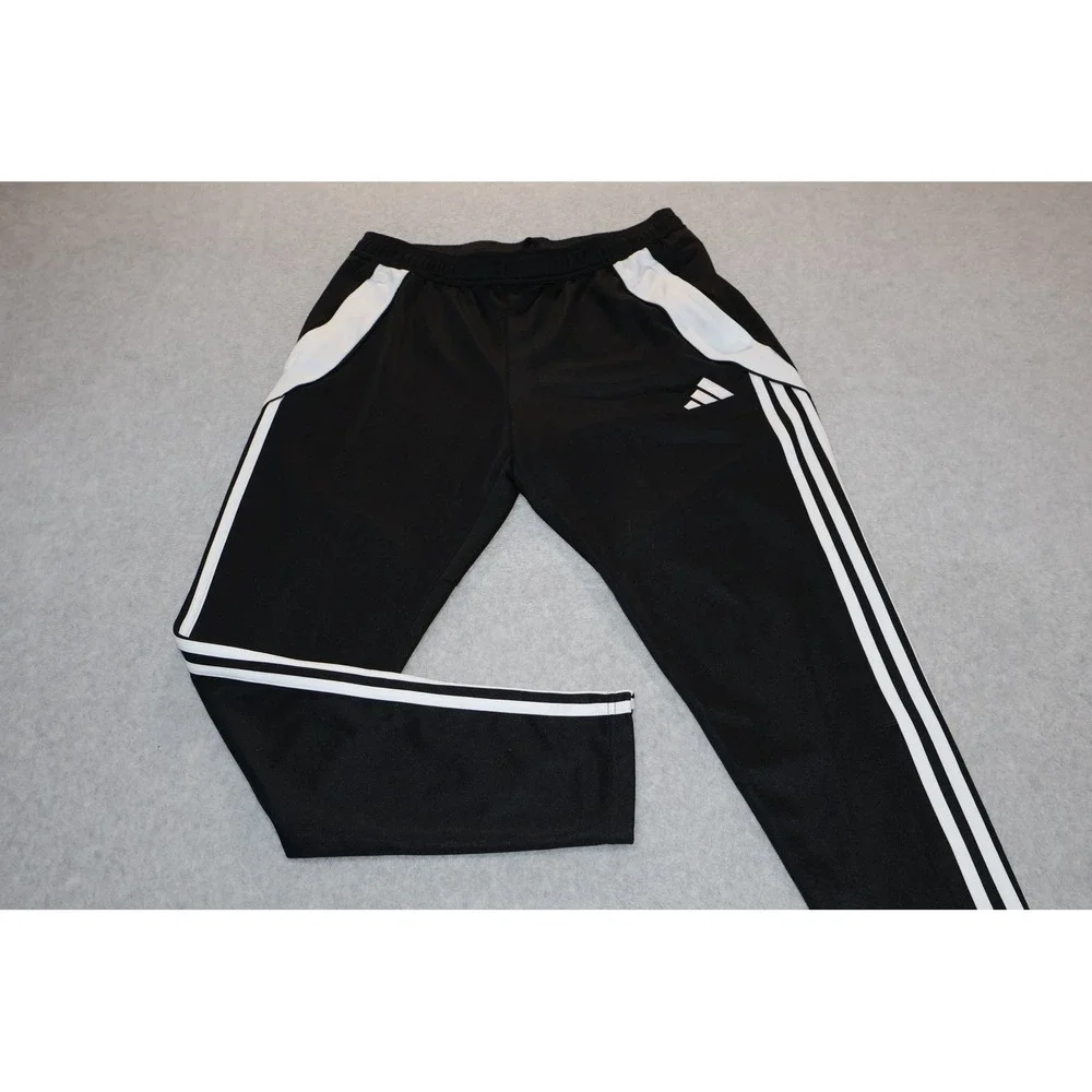 Adidas Gym Pants Mens Large Black Tiro 23 Training Soccer Joggers Zip Ankle